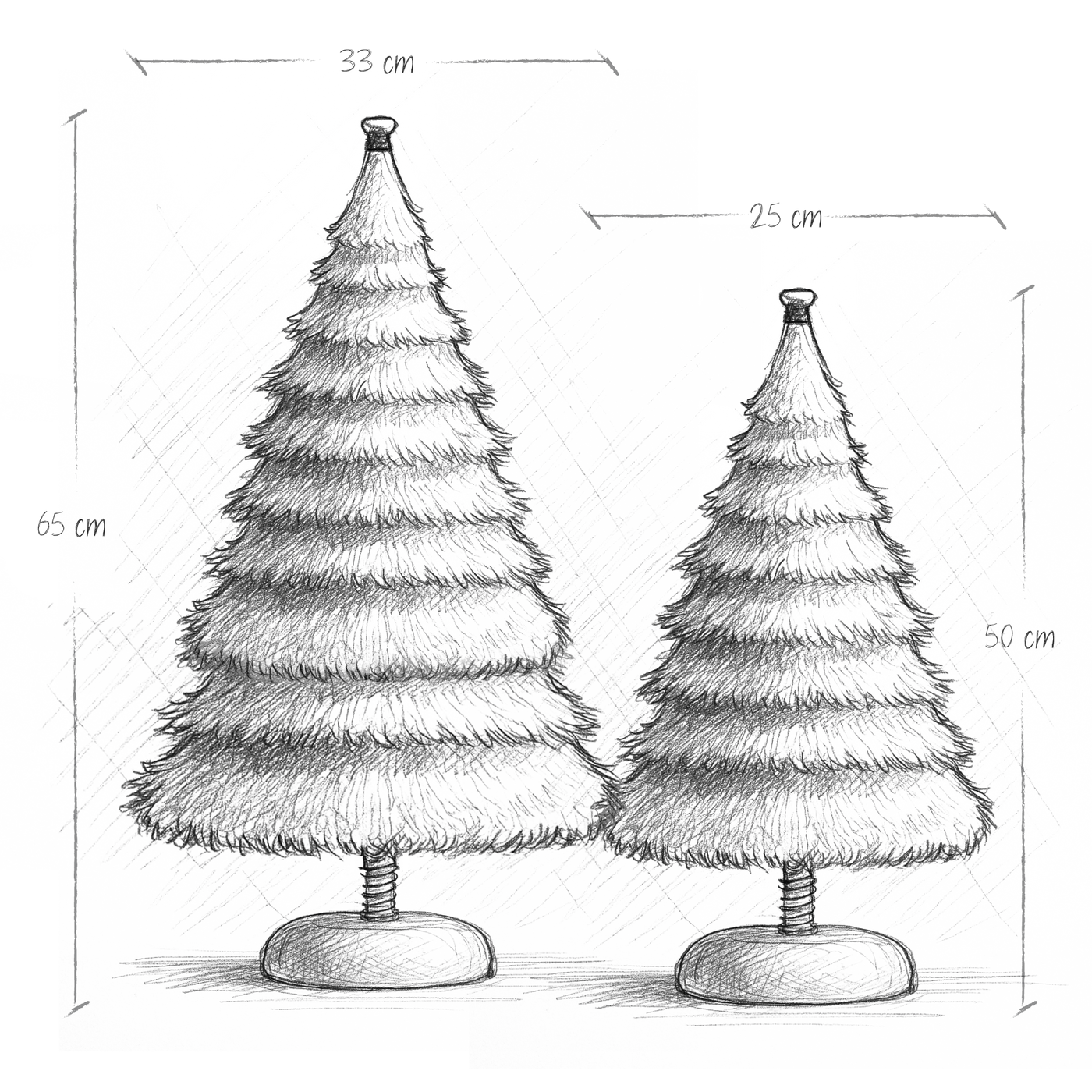 Boceto de dimensiones Árbol de Mesa