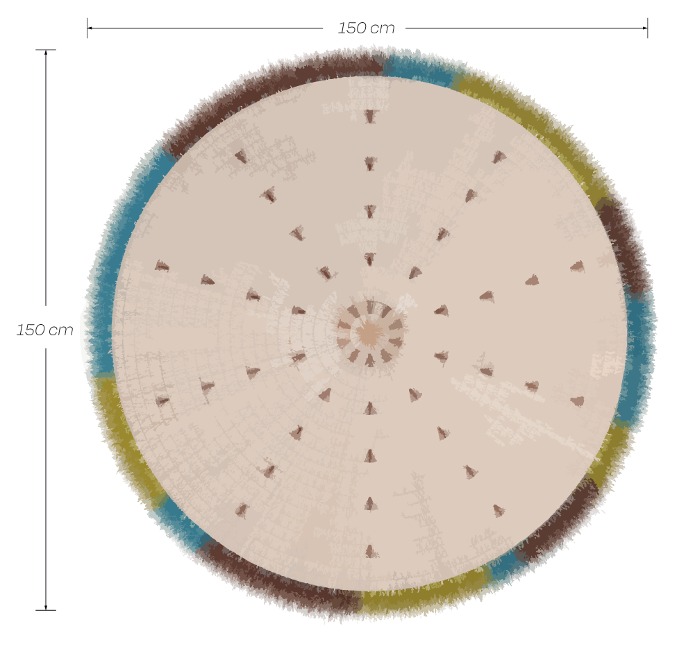 Boceto de dimensiones Chimalli