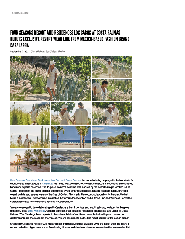 Four Seasons Press Room | Septiembre 2021