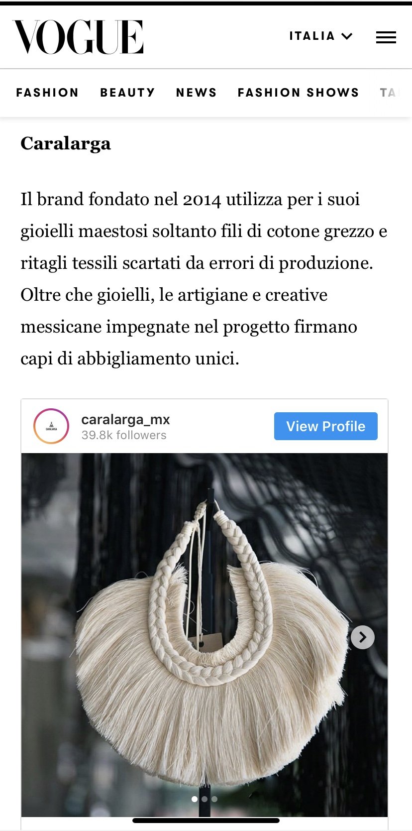 Vogue Italia | Coverage | Caralarga - Caralarga México