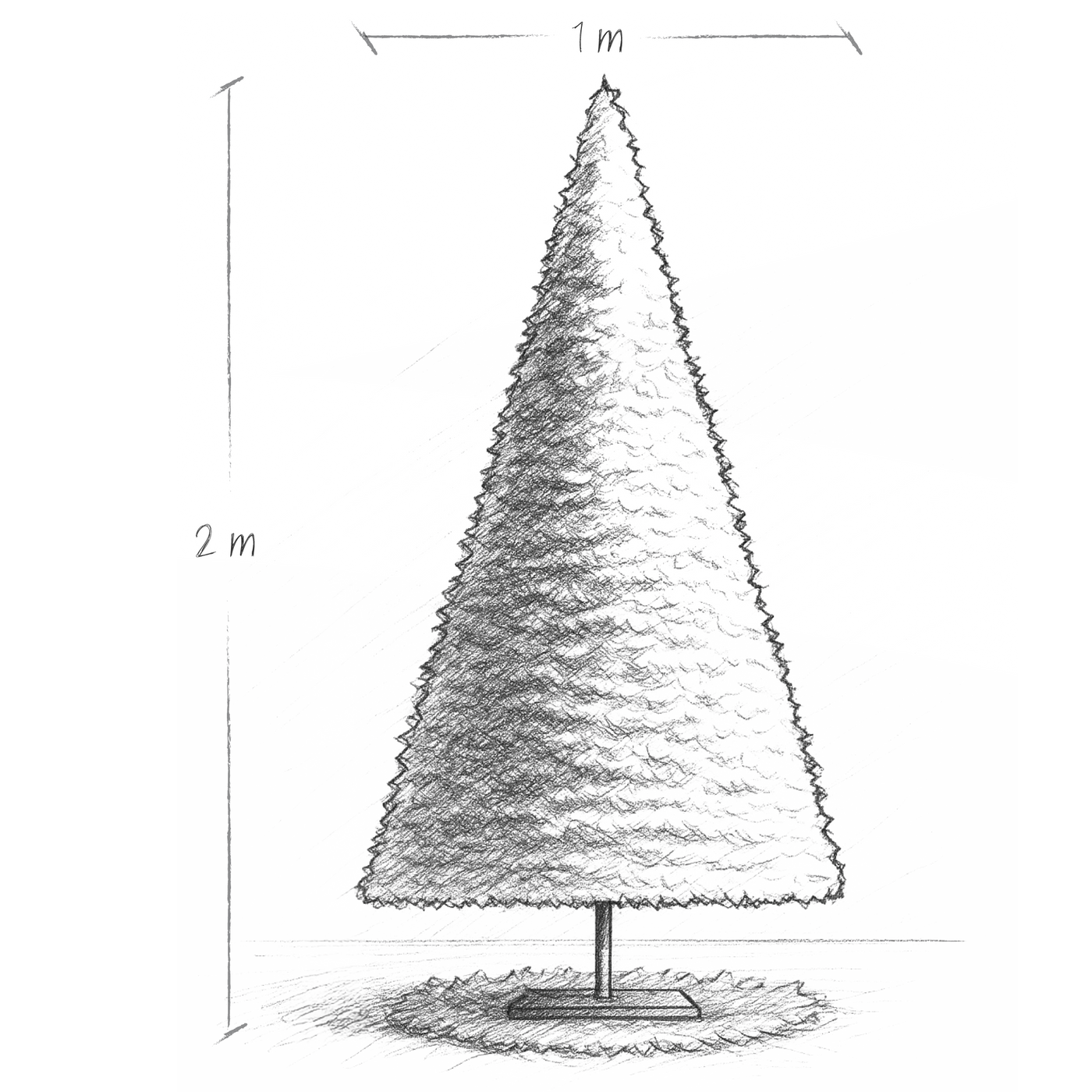 Boceto de dimensiones Árbol Navideño