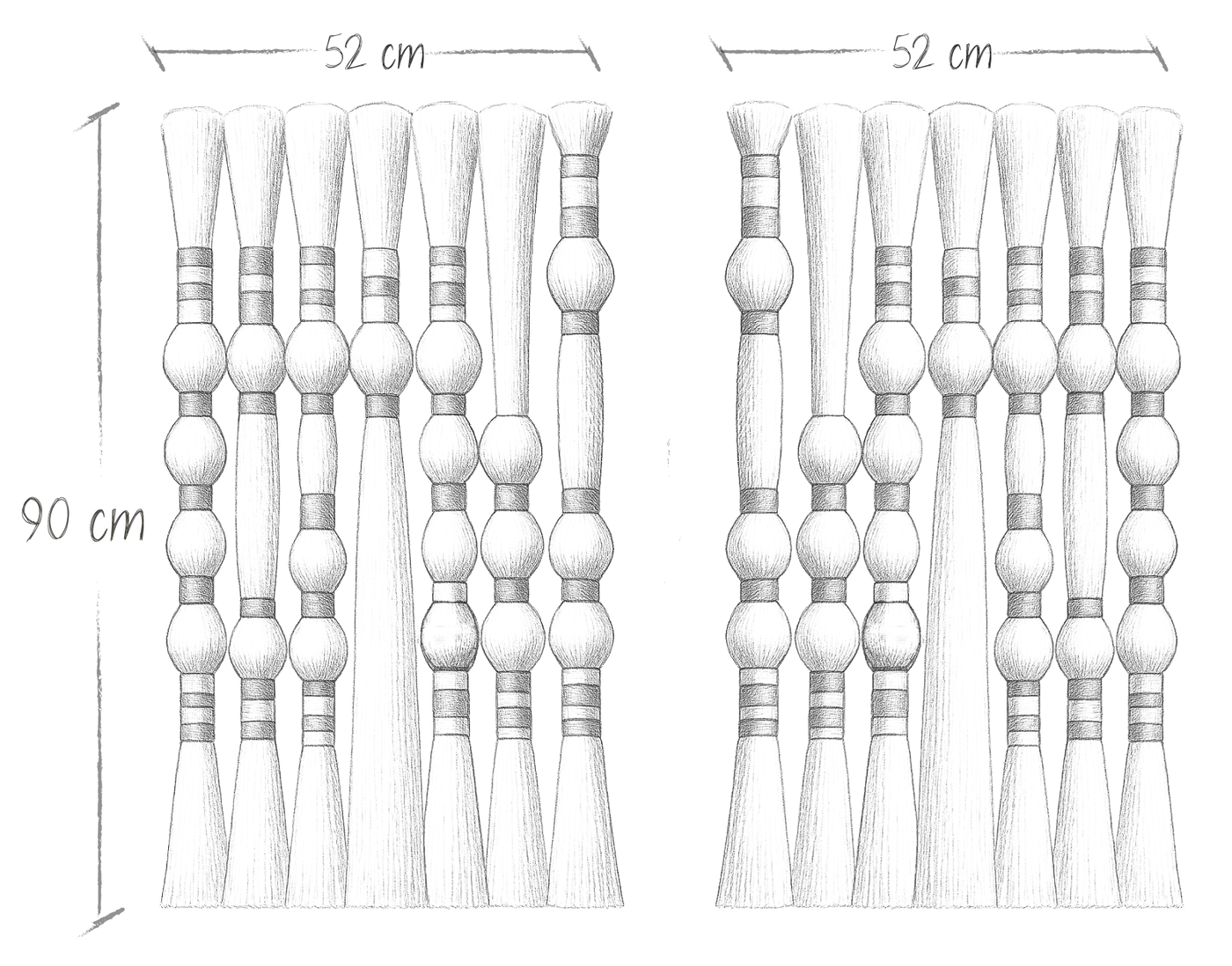 Boceto de dimensiones Milpa díptico