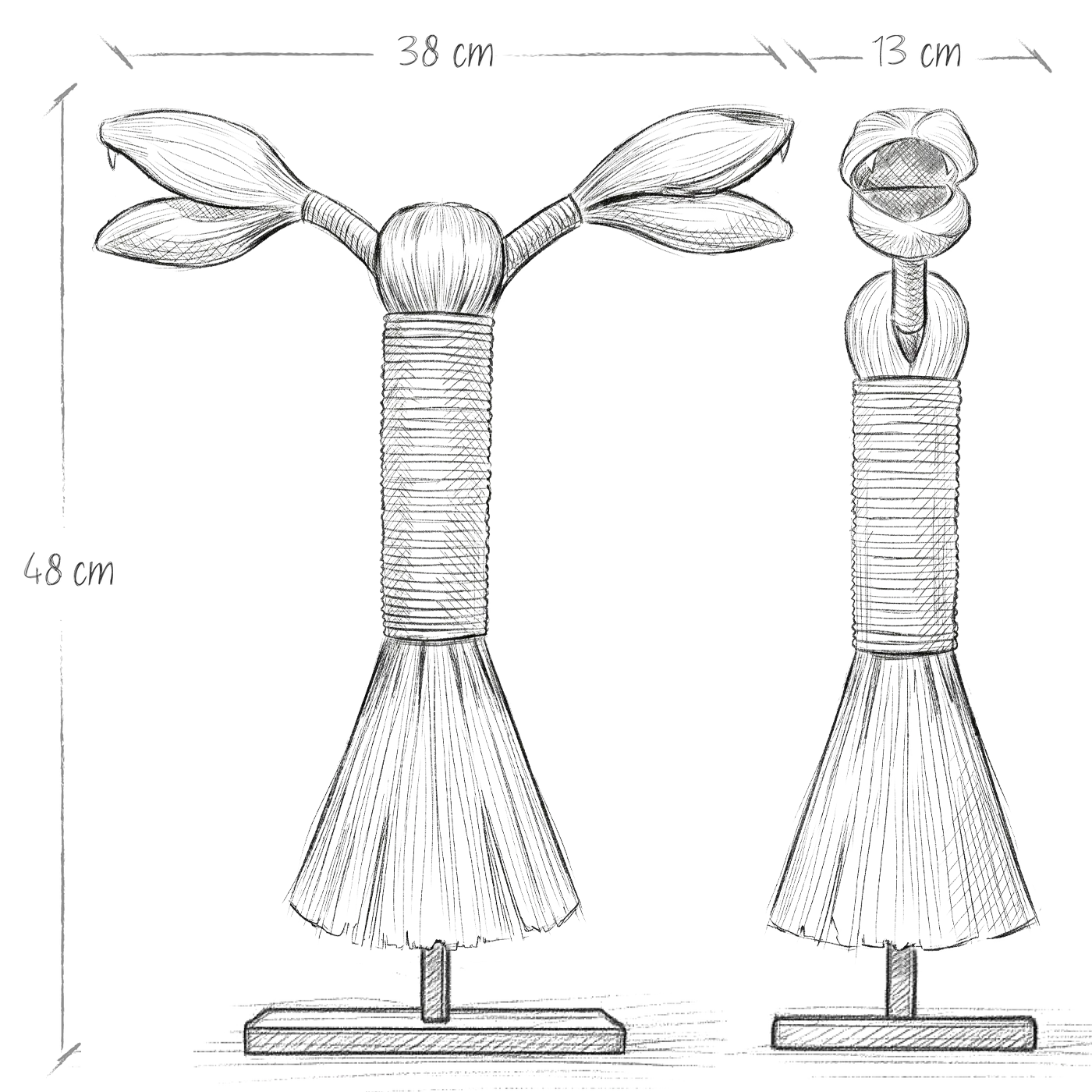 Boceto de dimensiones Serpiente de dos Cabezas